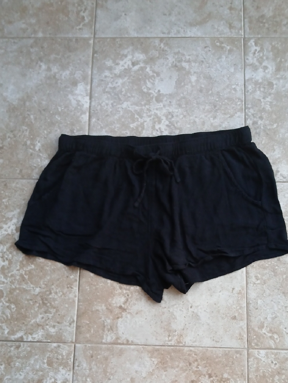 Aeropostale Black Drawstring Cozy Rayon Mini Shorts